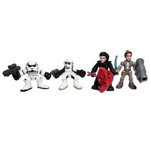 Playskool Star Wars Galactic Heroes Lot Kylo Ren, Rey, Scout & Stormtrooper Used